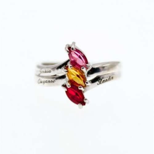 925 Sterling Silver Multicolor Spinel Ring Size 6.5