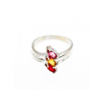 925 Sterling Silver Multicolor Spinel Ring Size 6.5