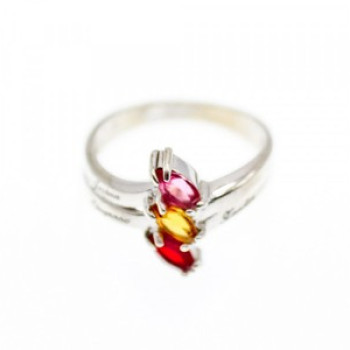 925 Sterling Silver Multicolor Spinel Ring Size 6.5