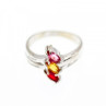 925 Sterling Silver Multicolor Spinel Ring Size 6.5