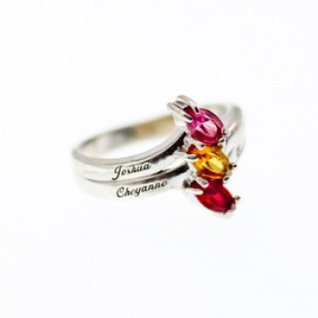 925 Sterling Silver Multicolor Spinel Ring Size 6.5