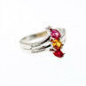 925 Sterling Silver Multicolor Spinel Ring Size 6.5