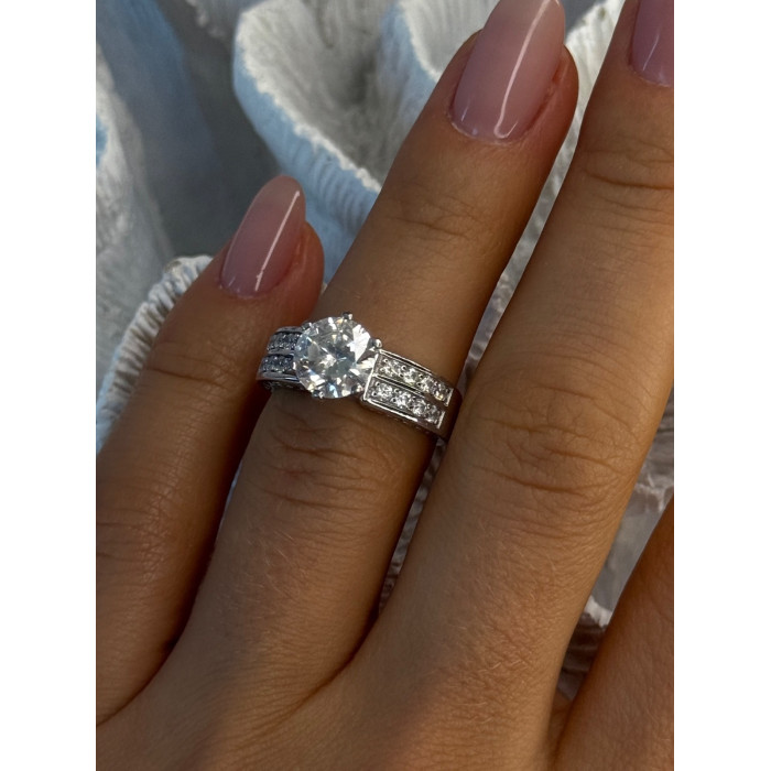 Shiny 925 Sterling Silver Cz Ring Size 5