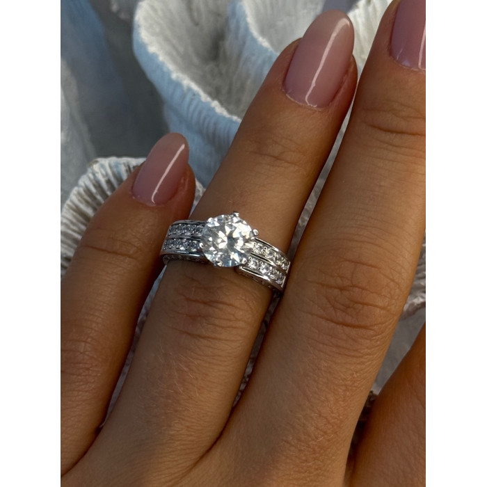 Shiny 925 Sterling Silver Cz Ring Size 5