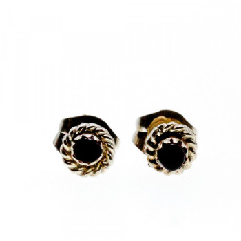 925 Sterling Silver Agate Stud Earrings