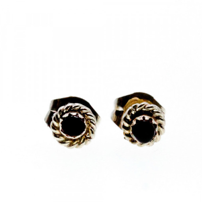 925 Sterling Silver Agate Stud Earrings