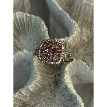 925 Sterling Silver Morganite & Beryl Ring Size 8