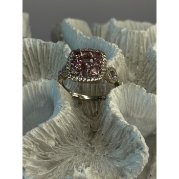 925 Sterling Silver Morganite & Beryl Ring Size 8