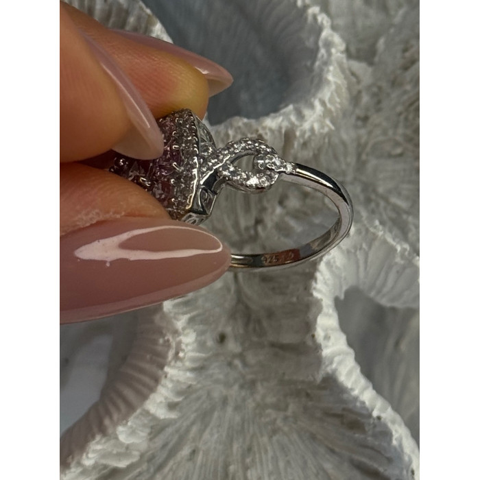 925 Sterling Silver Morganite & Beryl Ring Size 8