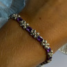 Lovely 925 Sterling Silver Amethyst Bracelet Length 7