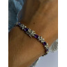 Lovely 925 Sterling Silver Amethyst Bracelet Length 7