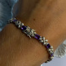 Lovely 925 Sterling Silver Amethyst Bracelet Length 7