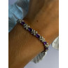 Lovely 925 Sterling Silver Amethyst Bracelet Length 7