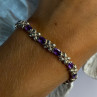 Lovely 925 Sterling Silver Amethyst Bracelet Length 7