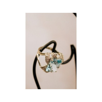 925 Sterling Silver Topaz Ring Size 6.5