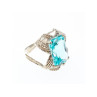 925 Sterling Silver Topaz Ring Size 6.5