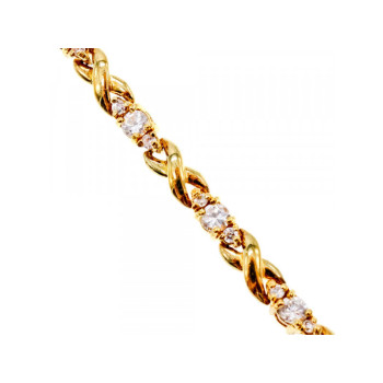 925 STERLING SILVER GOLD PLATED CZ BRACELET SIZE 7 IN