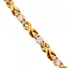 925 Sterling Silver Gold Plated CZ Bracelet Size 7 IN