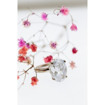 925 Sterling Silver CZ Ring Size 8 Seta