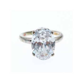 925 Sterling Silver CZ Ring Size 8 Seta