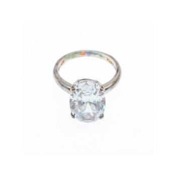 925 Sterling Silver CZ Ring Size 8 Seta