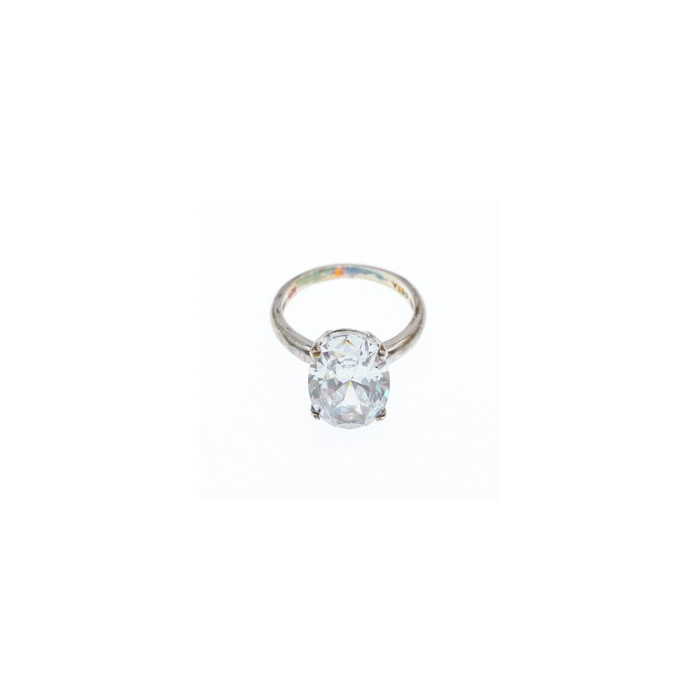 925 Sterling Silver CZ Ring Size 8 Seta