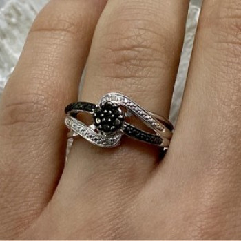 925 Sterling Silver Black Tourmaline (Sherl) 