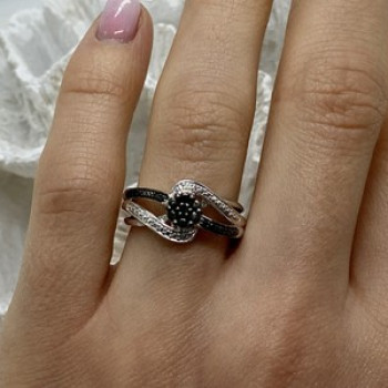 925 Sterling Silver Black Tourmaline (Sherl) 