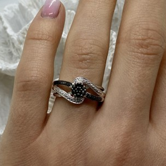 925 Sterling Silver Black Tourmaline (Sherl) 
