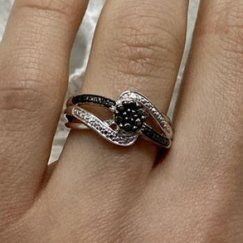925 Sterling Silver Black Tourmaline (Sherl) 