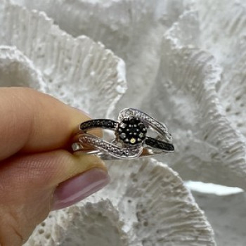 925 Sterling Silver Black Tourmaline (Sherl) 