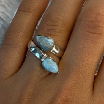 Vintage 925 Sterling Silver Larimar Ring Size 7