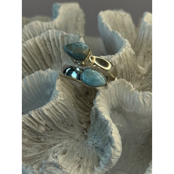 Vintage 925 Sterling Silver Larimar Ring Size 7