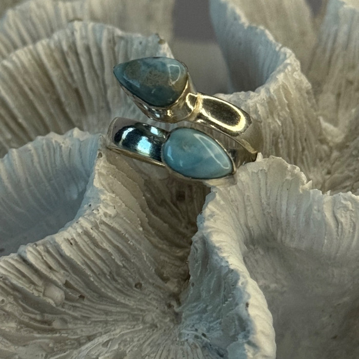 Vintage 925 Sterling Silver Larimar Ring Size 7