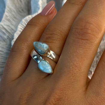 Vintage 925 Sterling Silver Larimar Ring Size 7