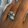 Vintage 925 Sterling Silver Larimar Ring Size 7
