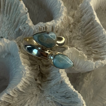 Vintage 925 Sterling Silver Larimar Ring Size 7