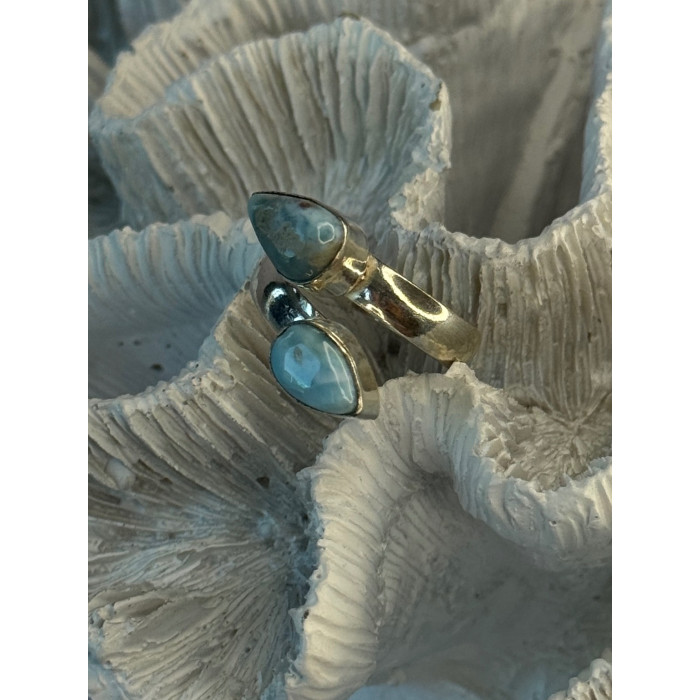 Vintage 925 Sterling Silver Larimar Ring Size 7