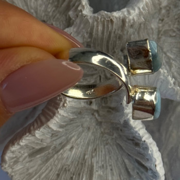 Vintage 925 Sterling Silver Larimar Ring Size 7