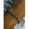 925 Sterling Silver Malachite & Sodalite Bracelet Length 7