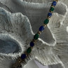 925 Sterling Silver Malachite & Sodalite Bracelet Length 7
