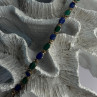 925 Sterling Silver Malachite & Sodalite Bracelet Length 7