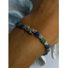 925 Sterling Silver Malachite & Sodalite Bracelet Length 7
