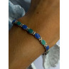 925 Sterling Silver Malachite & Sodalite Bracelet Length 7