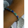 925 Sterling Silver Malachite & Sodalite Bracelet Length 7