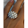 Elegant 925 Sterling Silver Pearl  Ring Size 7