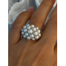 Elegant 925 Sterling Silver Pearl  Ring Size 7