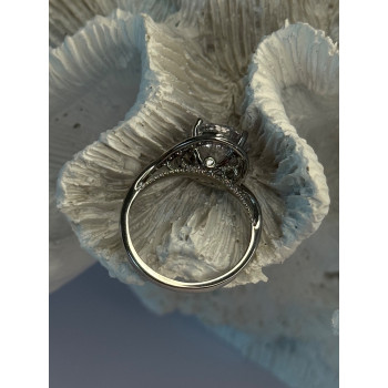 Shiny 925 Sterling Silver Cz Ring Size 8