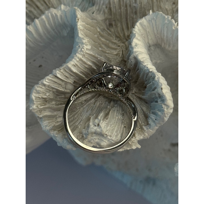 Shiny 925 Sterling Silver Cz Ring Size 8