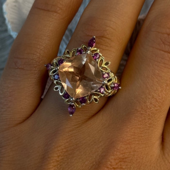 Shiny 925 Sterling Silver Cz Ring Size 8